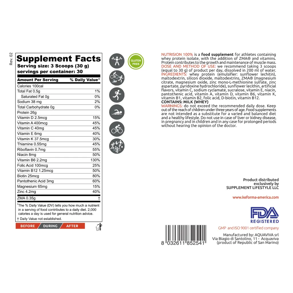 8032611852541 NUTRISION 100 ZMA VANILLA CREAM SUPPLEMENT FACTS.webp